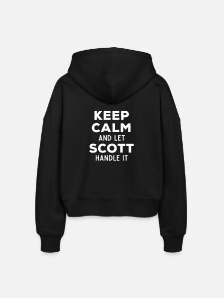 Mantieni la calma lascia che Scott lo risolva Detto divertente - Felpa ecologica con cappuccio e cerniera Ida da donna di Stanley/Stella - nero