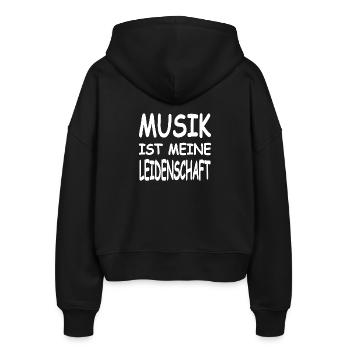 Musik - Stanley/Stella Boxy Frauen Bio Zip Hoodie Ida - Schwarz - Hinten - AI Model Female 172 light (172cm)
