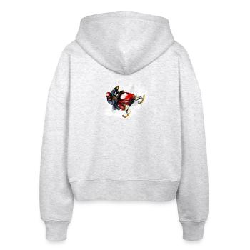 Snowmobile - Stanley/Stella Boxy Frauen Bio Zip Hoodie Ida - Weiß meliert - Hinten - AI Model Female 172 dark (172cm)