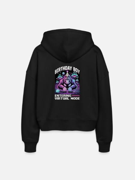 Birthday Gamer VR - Stanley/Stella Boxy Frauen Bio Zip Hoodie Ida - Schwarz