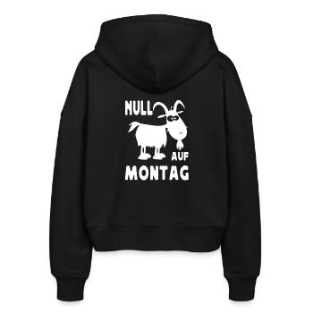 Null Bock Auf Montag Ziege Motiv - Stanley/Stella Boxy Frauen Bio Zip Hoodie Ida - Schwarz - Hinten - AI Model Female 172 light (172cm)