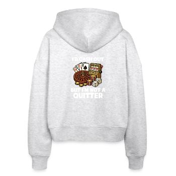 Not a quitter Casino Glücksspiel Lustiger Spieler - Stanley/Stella Boxy Frauen Bio Zip Hoodie Ida - Weiß meliert - Hinten - AI Model Female 172 dark (172cm)