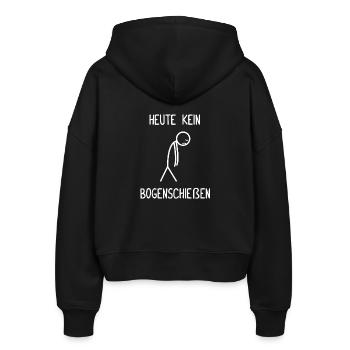 Heute kein Bogenschießen Pfeil Bogen Bogenschütze - Stanley/Stella Boxy Frauen Bio Zip Hoodie Ida - Schwarz - Hinten - AI Model Female 172 light (172cm)