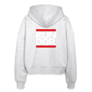 run - Stanley/Stella Boxy Frauen Bio Zip Hoodie Ida - Weiß meliert - Hinten - AI Model Female 172 dark (172cm)