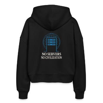 Netzwerkinfrastruktur Rack- Und Stack-ingenieur - Stanley/Stella Boxy Frauen Bio Zip Hoodie Ida - Schwarz - Hinten - AI Model Female 172 light (172cm)