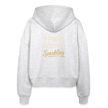 Ex-frau-scheidung-humor, Lustig, Trennung, - Stanley/Stella Boxy Frauen Bio Zip Hoodie Ida - Weiß meliert - Hinten - AI Model Female 172 dark (172cm)