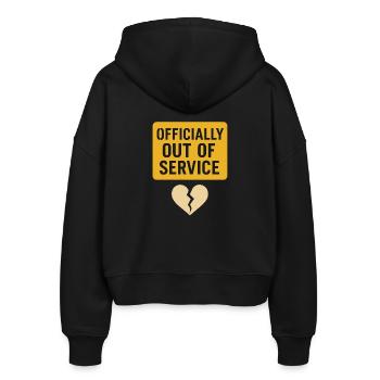 Ex-frau-scheidung-humor, Lustig, Trennung, - Stanley/Stella Boxy Frauen Bio Zip Hoodie Ida - Schwarz - Hinten - AI Model Female 172 light (172cm)
