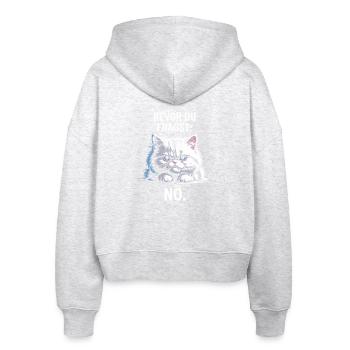Bevor Du Fragst Nö Katze Morgenmuffel Nein Katzen - Stanley/Stella Boxy Frauen Bio Zip Hoodie Ida - Weiß meliert - Hinten - AI Model Female 172 dark (172cm)