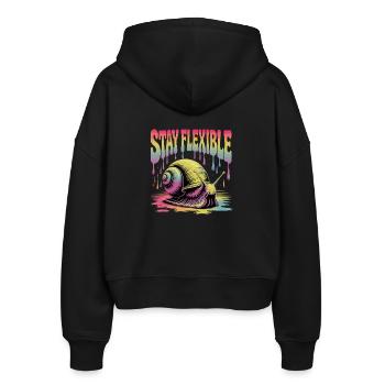 Stay Flexible Bunte Schnecke Illustration - Stanley/Stella Boxy Frauen Bio Zip Hoodie Ida - Schwarz - Hinten - AI Model Female 172 light (172cm)