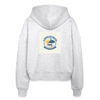 Das Büro der Stürme - Sonne und Regen - Stanley/Stella Boxy Frauen Bio Zip Hoodie Ida - Weiß meliert - Hinten - AI Model Female 172 dark (172cm)