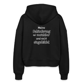 Unsichtbare Behinderung Spruch - Stanley/Stella Boxy Frauen Bio Zip Hoodie Ida - Schwarz - Hinten - AI Model Female 172 light (172cm)
