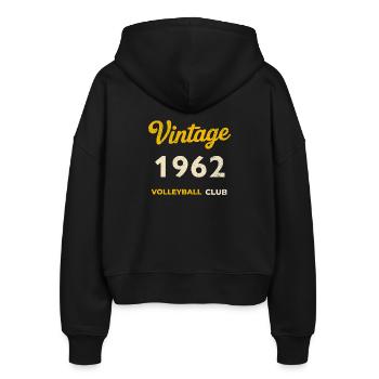 Vintage 1962 – Club de volley-ball Rétro Année de naissance - Veste à capuche bio Ida Stanley/Stella Femme - noir - Dos - AI Model Female 172 light (172cm)