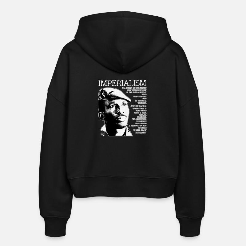 Thomas Sankara: imperialism - Stanley/Stella Boxy Women’s Organic Zip Hoodie Ida - black