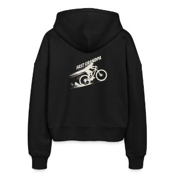 Fast Grandpa Mountainbike E-Bike Geschenk für Opa - Stanley/Stella Boxy Frauen Bio Zip Hoodie Ida - Schwarz - Hinten - AI Model Female 172 light (172cm)