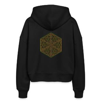 Hexagone Mandala Goa Psytrance Méditation Yoga Aum - Veste à capuche bio Ida Stanley/Stella Femme - noir - Dos - AI Model Female 172 light (172cm)