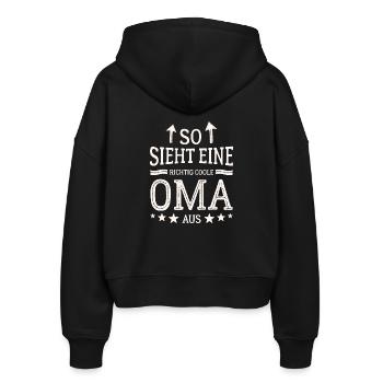 So sieht eine coole Oma aus Beste Großmutter - Stanley/Stella Boxy Frauen Bio Zip Hoodie Ida - Schwarz - Hinten - AI Model Female 172 light (172cm)
