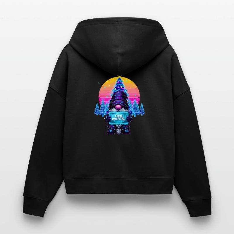 Cyberpunk Code Gnome - Synthwave Noël Nerd Veste à capuche bio Ida Stanley/Stella Femme