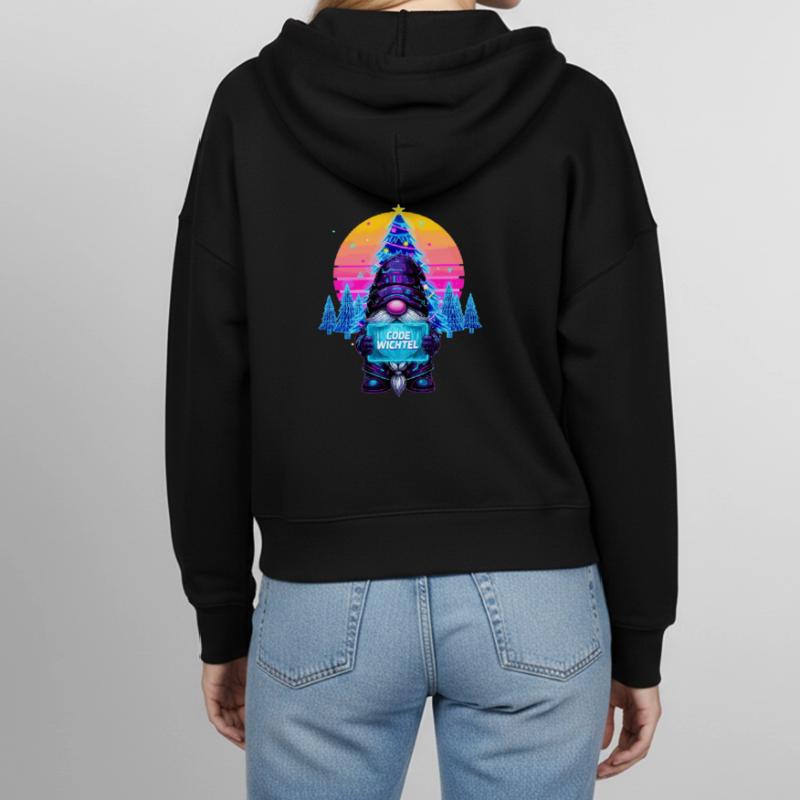 Cyberpunk Code Gnome - Synthwave Noël Nerd Veste à capuche bio Ida Stanley/Stella Femme
