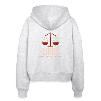 Waage - Stanley/Stella Boxy Frauen Bio Zip Hoodie Ida - Weiß meliert - Hinten - AI Model Female 172 dark (172cm)