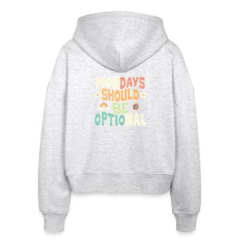 Mondays should be optional - Stanley/Stella Boxy Frauen Bio Zip Hoodie Ida - Weiß meliert - Hinten - AI Model Female 172 dark (172cm)