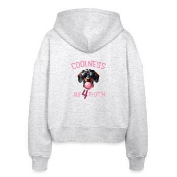 Bubble Trouble Hund Mit Sonnenbrille - Stanley/Stella Boxy Frauen Bio Zip Hoodie Ida - Weiß meliert - Hinten - AI Model Female 172 dark (172cm)