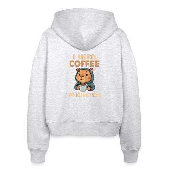 Coffee to Work Design - Stanley/Stella Boxy Women’s Organic Zip Hoodie Ida - heather white - Back - AI Model Female 172 dark (172cm)