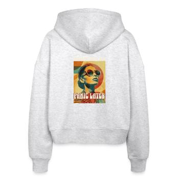 Retro Procrastinate Vibes - Stanley/Stella Boxy Frauen Bio Zip Hoodie Ida - Weiß meliert - Hinten - AI Model Female 172 dark (172cm)