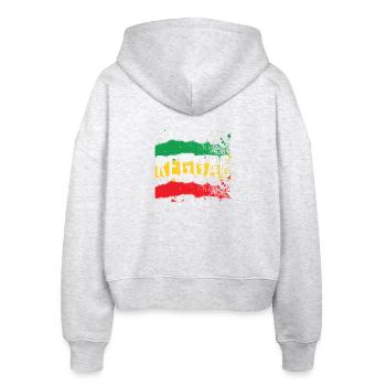 Raggae Music Rasta offre aux femmes des hommes - Veste à capuche bio Ida Stanley/Stella Femme - blanc chiné - Dos - AI Model Female 172 dark (172cm)
