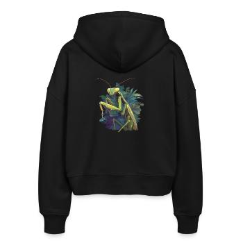 Gottesanbeterinnen Gottesanbeterin - Stanley/Stella Boxy Frauen Bio Zip Hoodie Ida - Schwarz - Hinten - AI Model Female 172 light (172cm)