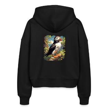 Puffin Papageientaucher - Stanley/Stella Boxy Frauen Bio Zip Hoodie Ida - Schwarz - Hinten - AI Model Female 172 light (172cm)