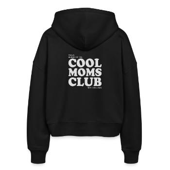 Cool Moms Club - with cool Kids - Stanley/Stella Boxy Frauen Bio Zip Hoodie Ida - Schwarz - Hinten - AI Model Female 172 light (172cm)