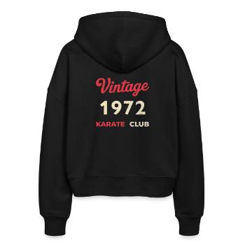 Vintage 1972 – Année de naissance rétro du Karate Club - Veste à capuche bio Ida Stanley/Stella Femme - noir - Dos - AI Model Female 172 light (172cm)