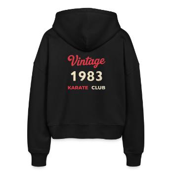 Vintage 1983 – Année de naissance rétro du Karate Club - Veste à capuche bio Ida Stanley/Stella Femme - noir - Dos - AI Model Female 172 light (172cm)