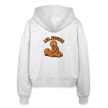 Leb Kuchen Lebkuchen Erste Hilfe Spruch lustig - Stanley/Stella Boxy Frauen Bio Zip Hoodie Ida - Weiß meliert - Hinten - AI Model Female 172 dark (172cm)