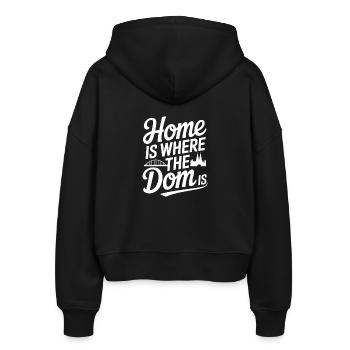 Köln Home Is Where The Dom Is Kölner Karneval Köln - Stanley/Stella Boxy Frauen Bio Zip Hoodie Ida - Schwarz - Hinten - AI Model Female 172 light (172cm)