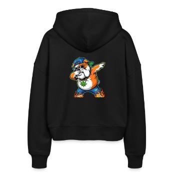 Dab Bulldog Street Art Design du cannabis - Veste à capuche bio Ida Stanley/Stella Femme - noir - Dos - AI Model Female 172 light (172cm)