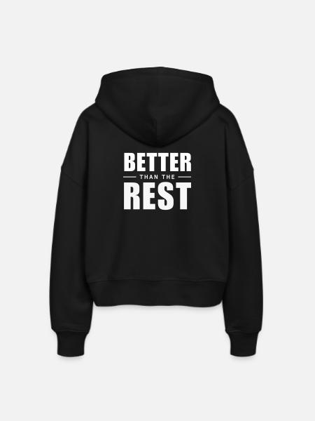 Better Than The Rest - Clever Aha-Effect - Stanley/Stella Boxy Women’s Organic Zip Hoodie Ida - black