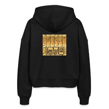 1978 - Stanley/Stella Boxy Women’s Organic Zip Hoodie Ida - black - Back - AI Model Female 172 light (172cm)