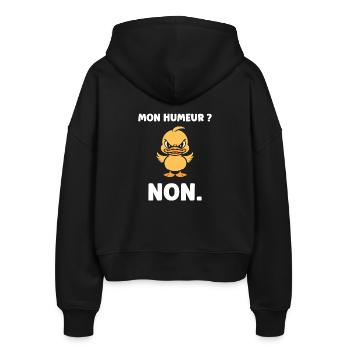 Sulky Duck No - Stanley/Stella Boxy Frauen Bio Zip Hoodie Ida - Schwarz - Hinten - AI Model Female 172 light (172cm)