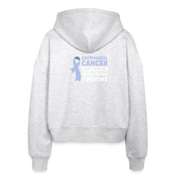 Cancer Esophagus Chemo Cancer Survivor - Stanley/Stella Boxy Women’s Organic Zip Hoodie Ida - heather white - Back - AI Model Female 172 dark (172cm)