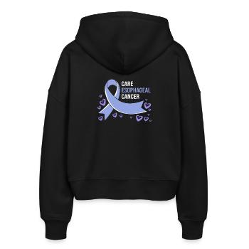 Cancer Esophagus Chemo Cancer Survivor - Stanley/Stella Boxy Women’s Organic Zip Hoodie Ida - black - Back - AI Model Female 172 light (172cm)
