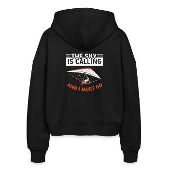 Gleitschirmfliegen Gleitschirmflieger Gleitschirm - Stanley/Stella Boxy Frauen Bio Zip Hoodie Ida - Schwarz - Hinten - AI Model Female 172 light (172cm)