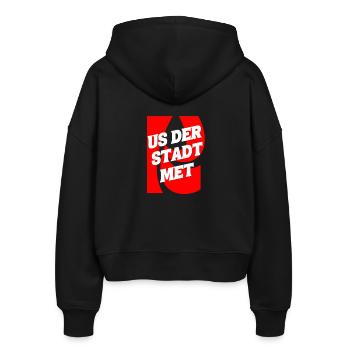 Us of the city met K - Stanley/Stella Boxy Women’s Organic Zip Hoodie Ida - black - Back - AI Model Female 172 light (172cm)