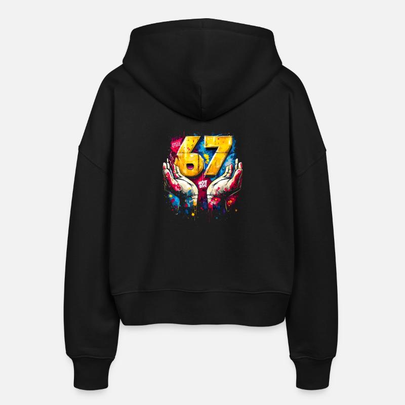 6 7 Graffiti Meme - Stanley/Stella Boxy Women’s Organic Zip Hoodie Ida - black