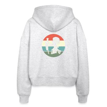aztec Maya kalender Inka - Stanley/Stella Boxy Frauen Bio Zip Hoodie Ida - Weiß meliert - Hinten - AI Model Female 172 dark (172cm)