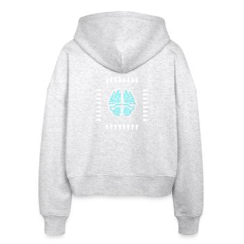 AI Gehirn Chip Prozessor Tech Vektor - Stanley/Stella Boxy Frauen Bio Zip Hoodie Ida - Weiß meliert - Hinten - AI Model Female 172 dark (172cm)