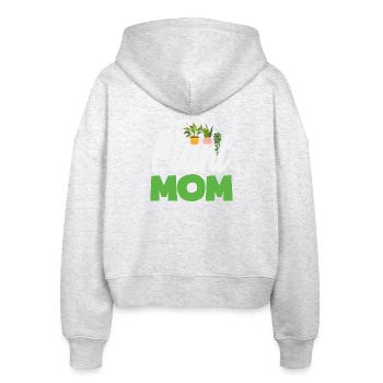 Plant lover mom - Stanley/Stella Boxy Women’s Organic Zip Hoodie Ida - heather white - Back - AI Model Female 172 dark (172cm)