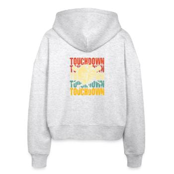 Touchdown Baseball Fusion - Stanley/Stella Boxy Frauen Bio Zip Hoodie Ida - Weiß meliert - Hinten - AI Model Female 172 dark (172cm)