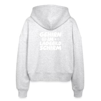 Brain in the loading screen - Stanley/Stella Boxy Women’s Organic Zip Hoodie Ida - heather white - Back - AI Model Female 172 dark (172cm)