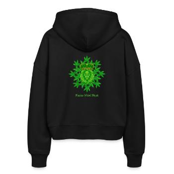 Pisdez Weed Blyat - Stanley/Stella Boxy Frauen Bio Zip Hoodie Ida - Schwarz - Hinten - AI Model Female 172 light (172cm)